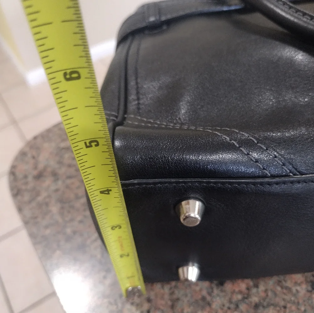 Coach Hamptons Black Leather Satchel